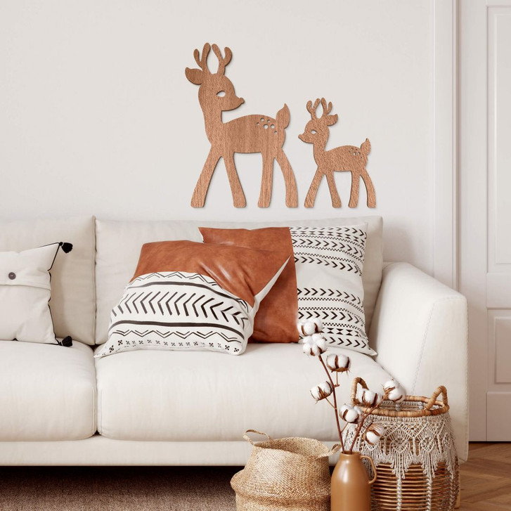 Holzkunst Mahagoni - Rehkitze - WA233765