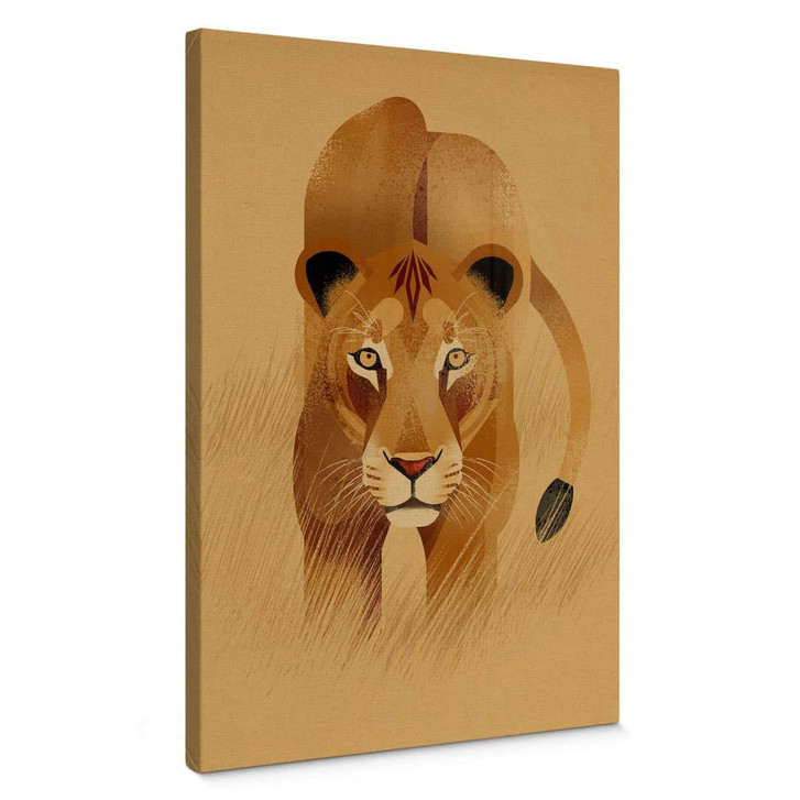 Leinwandbild Kinderzimmer - Löwin - Braun - WA403994