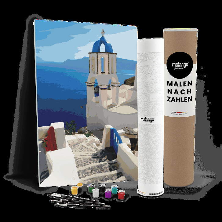 Malen nach Zahlen Leinwandbild - Meer auf Santorini - WA446826