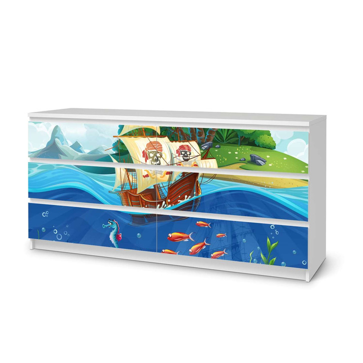 Möbelfolie IKEA Malm Kommode 6 Schubladen (breit) - Pirates - CR116607