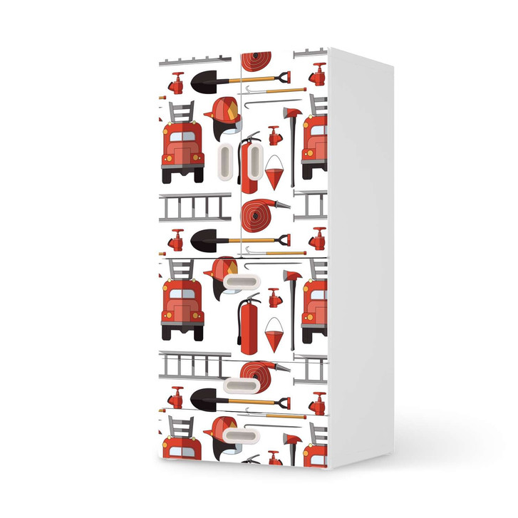 Möbelfolie IKEA Stuva / Fritids - 3 Schubladen und 2 kleinen Türen - Firefighter - CR117565