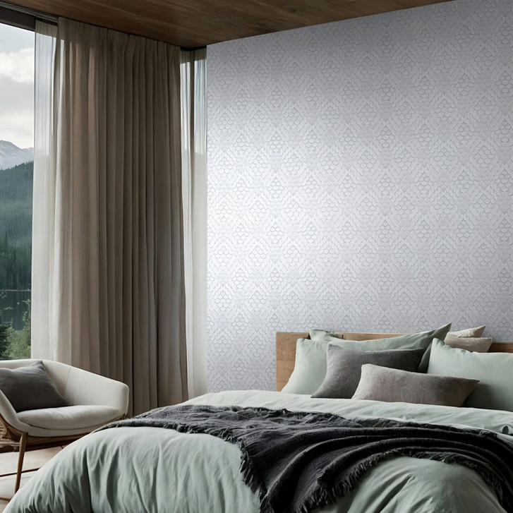 Vliestapete Blumen, 3D-Optik Geometrisch matt in Weiss - Papis Loveday - WA508303