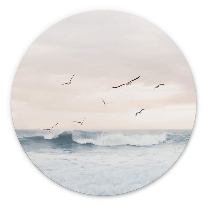 Wandbild Sisi & Seb - Magischer Abendhimmel am Meer - Alu-Dibond Rund - WA383261