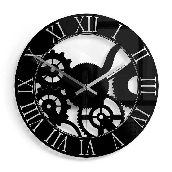 Wanduhr aus Glas - Zahnrad Ø30cm - WA298352