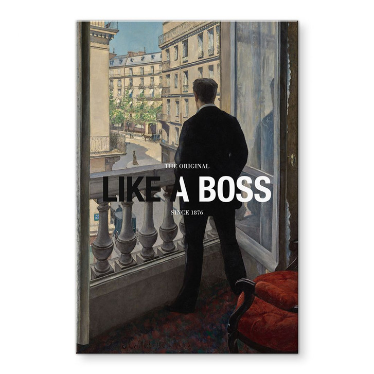 Acrylglasbild Like a Boss - Inspiriert von Caillebotte - Junger Mann am Fenster - WA415610