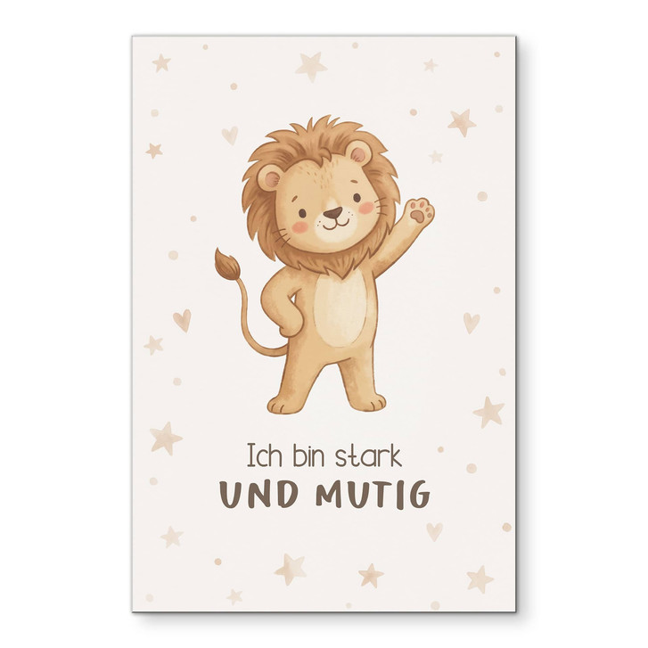 Alu-Dibond Wandbild mit Löwe - Kraftsatz 