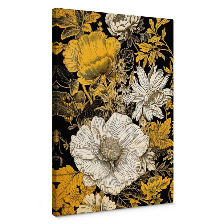 Blumen Leinwandbild - Blütenpracht in Ocker - Jaszke - WA403220