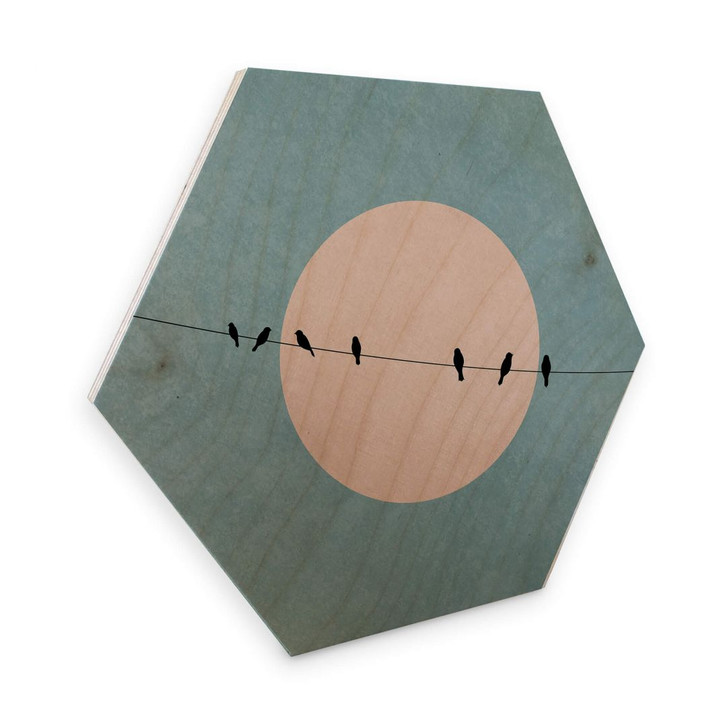 Hexagon - Holz Birke-Furnier - Kubistika - Die Schönheit der Stille - WA253285