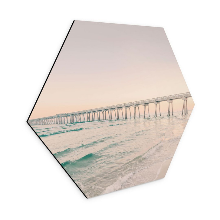 Hexagon Wandbild Seebrücke über dem Meer - Alu-Dibond - Sisi & Seb - WA423021