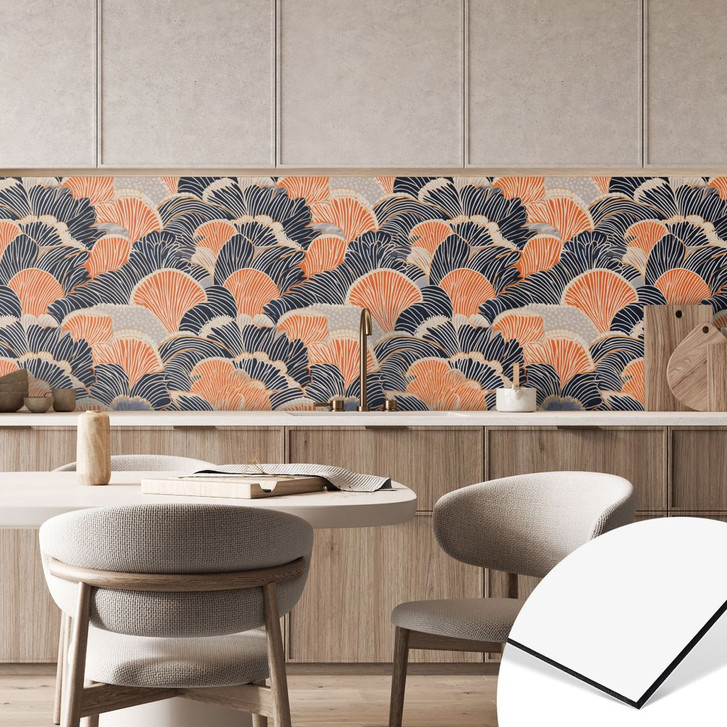 Küchenrückwand Muschelmuster in Orange-blau - Treechild - WA426128