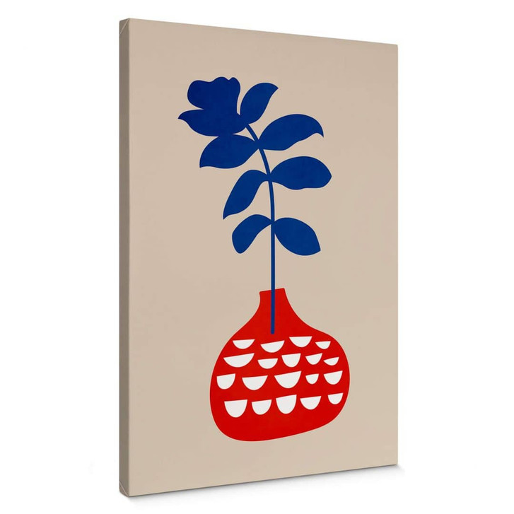 Leinwandbild Kubistika - Wildblume in roter Vase - WA403804
