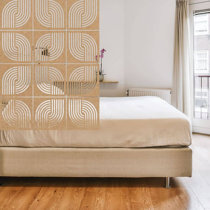 Raumteiler Regenbogen Muster - MDF Natur - WA405890