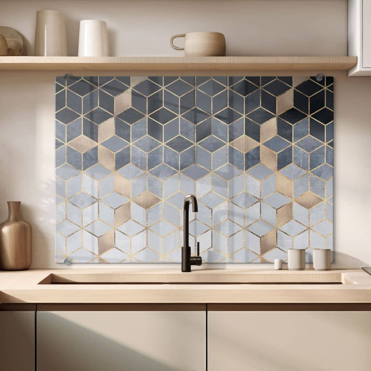 Spritzschutz Fredriksson - Blaue Geometrie - WA259763