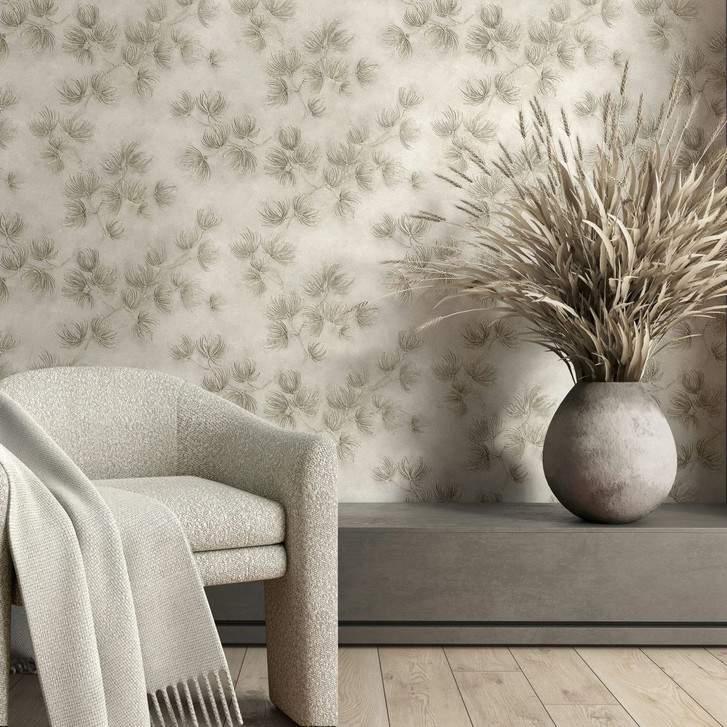 Vliestapete Blumen, Beton Floral Natur matt in Beige - WA497578