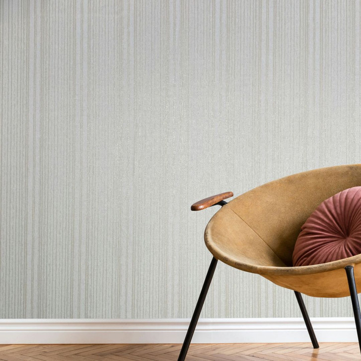 Vliestapete in Weiss Beige Streifen und Linien Tapete Streifen Klassisch - WA457194