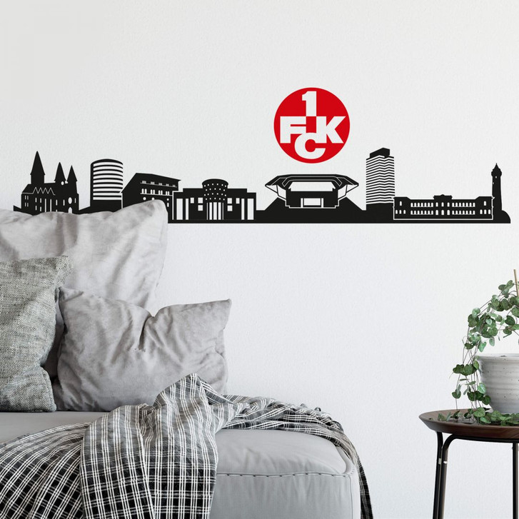 Wandtattoo 1.FC Kaiserslautern Skyline mit Logo farbig - WA204646