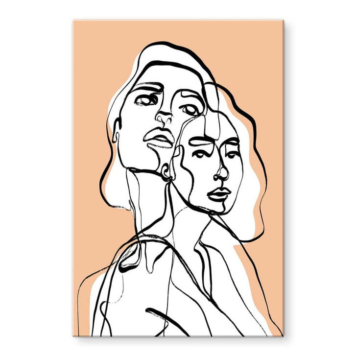 Acrylglasbild Line Art Porträt von zwei Frauen - Treechild - WA479453