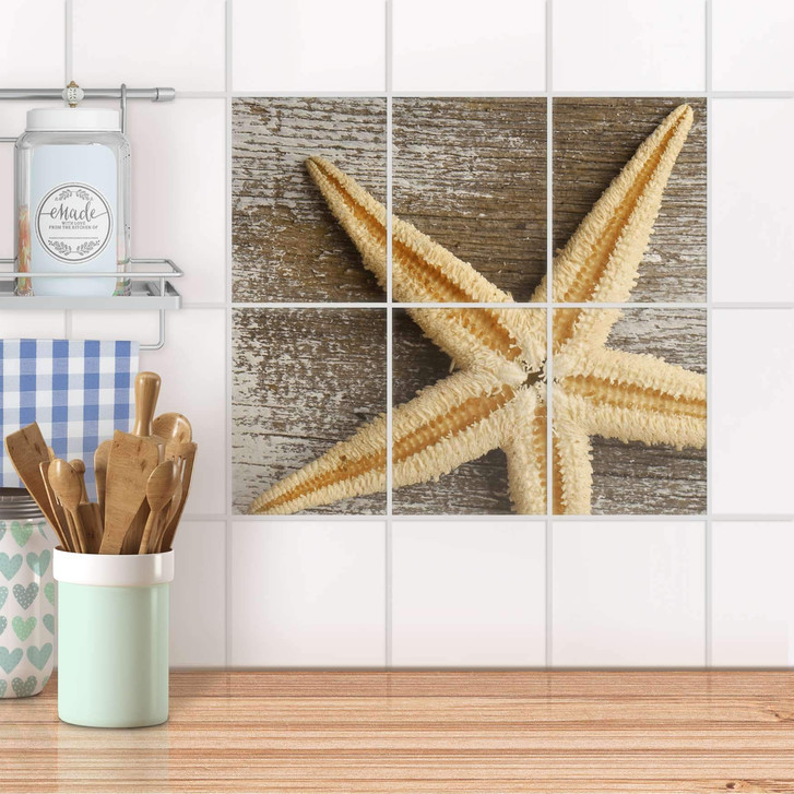 Fliesenaufkleber hoch - Starfish - 6er Set - CR100715