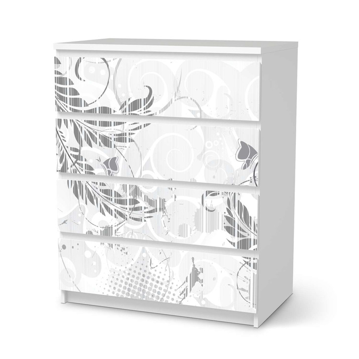Folie IKEA Malm Kommode 4 Schubladen - Florals Plain 2 - CR105596