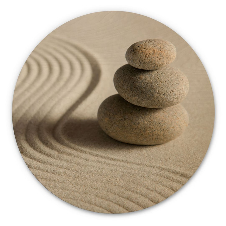 Holzbild Stone in Sand 2 - Rund - WA459617