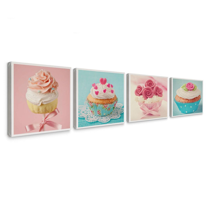 Leinwandbild Cupcakes Set (4-teilig) - WA137966
