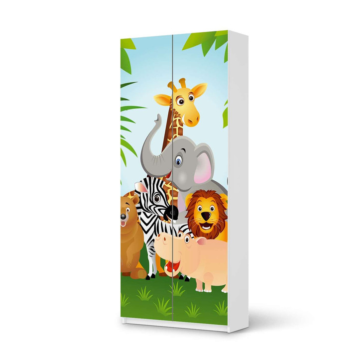 Möbelfolie IKEA Pax Schrank 236cm Höhe - 2 Türen - Wild Animals - CR116846