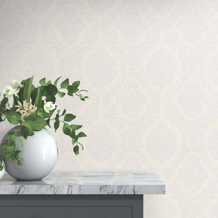 Ornamenttapete, Vliestapete Erismann Versailles weiss, creme - WA397417