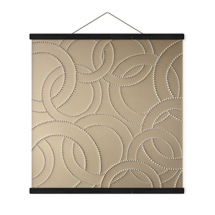 Stoffbild Abstrakte Ringe beige - Grande - Quadratisch - WA457281