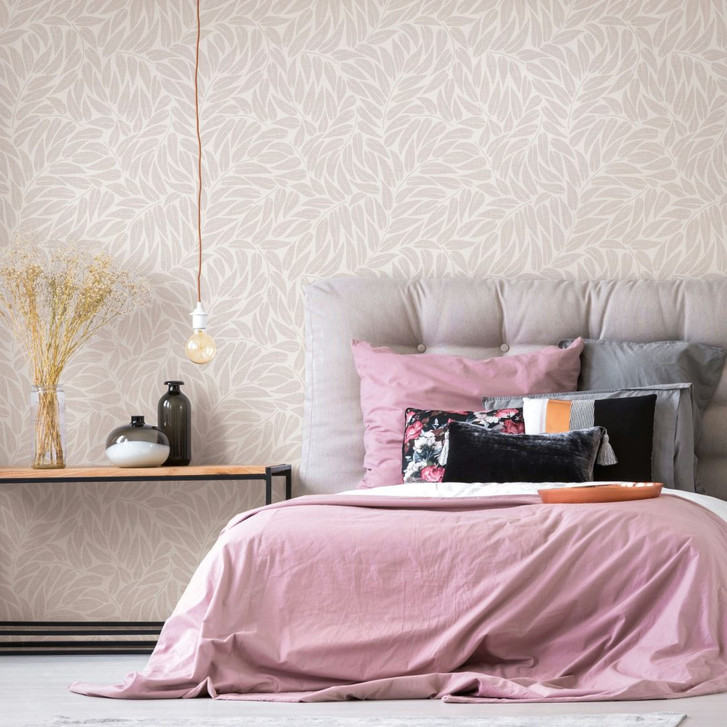 Vliestapete Blätter Floral Natur matt in Grau - WA508290