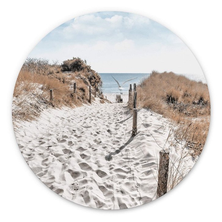 Wandbild Strandaufgang Dünen - Alu-Dibond Rund - WA383309
