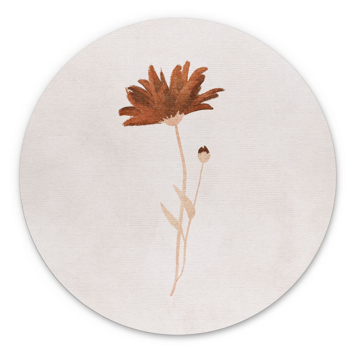 Wandbild Wildblume abstrakt - Goed Blauw - Alu-Dibond Rund - WA484820