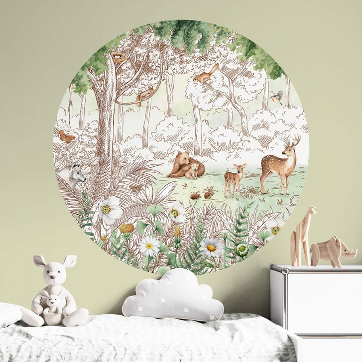 Wandtattoo Kikki Belle - Waldfreunde Frühling - Rund - WA383778