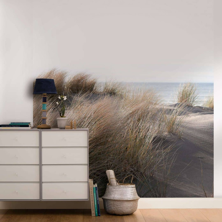Fototapete mit Gras am Meer Beige ,Floral 2.70 x 2.12 m - WA448947