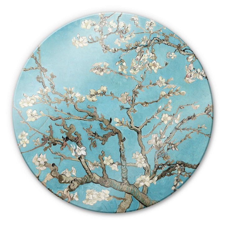 Glasbild van Gogh - Mandelblüte - Rund - WA302306