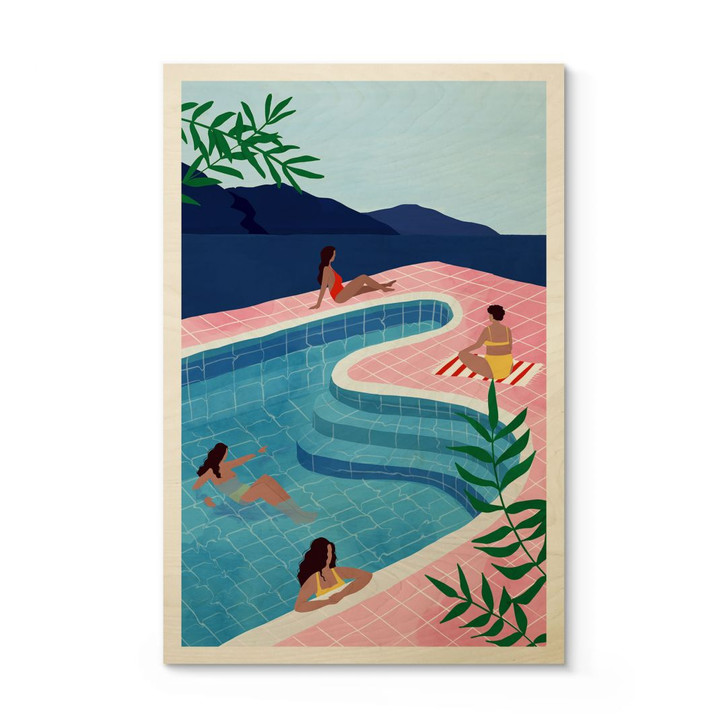 Holzbild Entspannen am Pool - Tomljanovic - WA401380