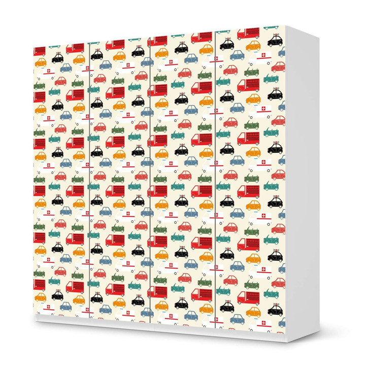 Klebefolie IKEA Pax Schrank 201cm Höhe - 4 Türen - Cars - CR110918