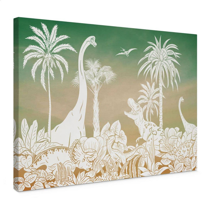 Leinwandbild Abenteuerreise zu den Dinosauriern - Ombre - Kikki Belle - WA435805