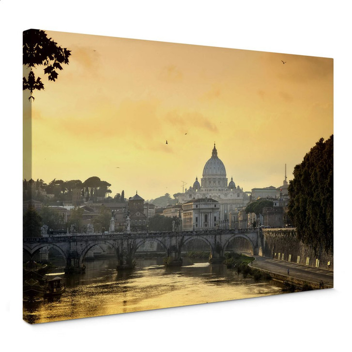 Leinwandbild Engelsbrücke mit Petersdom - WA362463