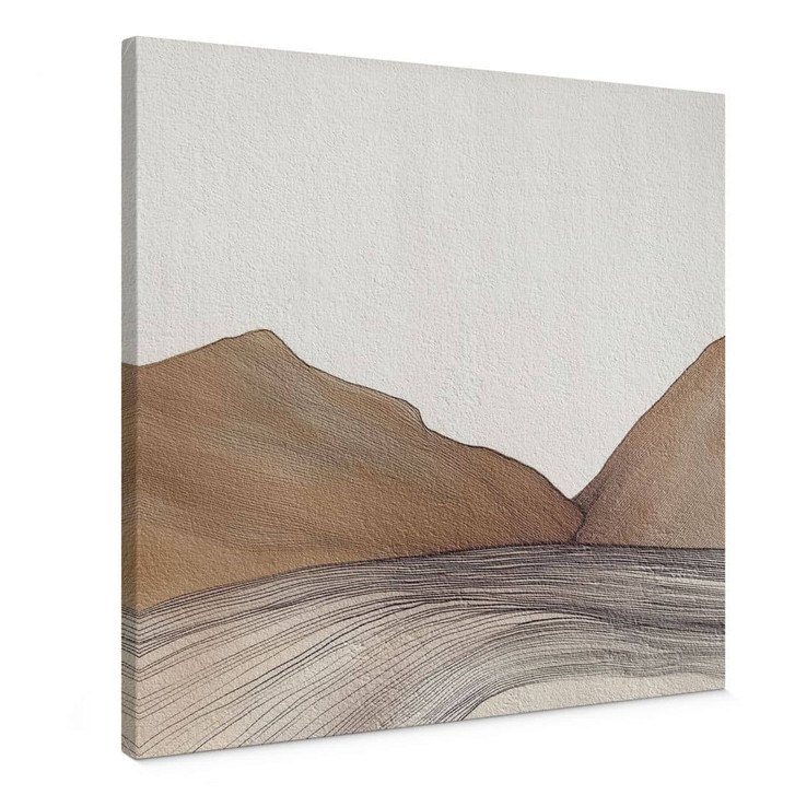 Leinwandbild Line Art Berge und Wüste | Abstrakte Kunst - Alma - Quadratisch - WA437125