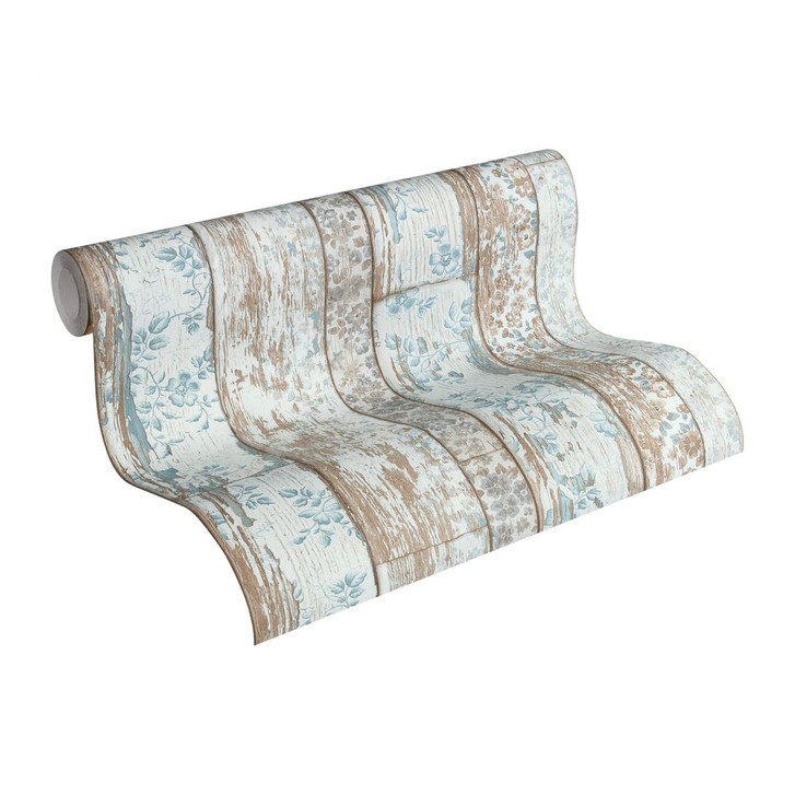 A.S. Création Vliestapete Neue Bude 2.0 Tapete in Holzoptik Holzplanken blau, braun, grau - WA246119