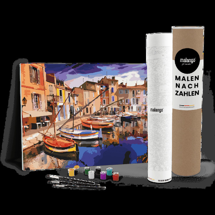 Malen nach Zahlen Leinwandbild - Segelboote im Hafen von Martigues - WA446712