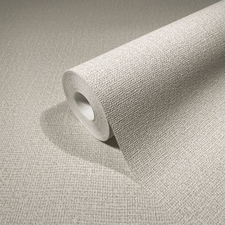 Vliestapete in textilem Uni beige Struktur - WA507981