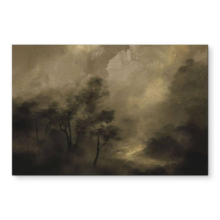 Wandbild Bäume im Nebel der Dämmerung - Hobday - Alu-Dibond - WA456515