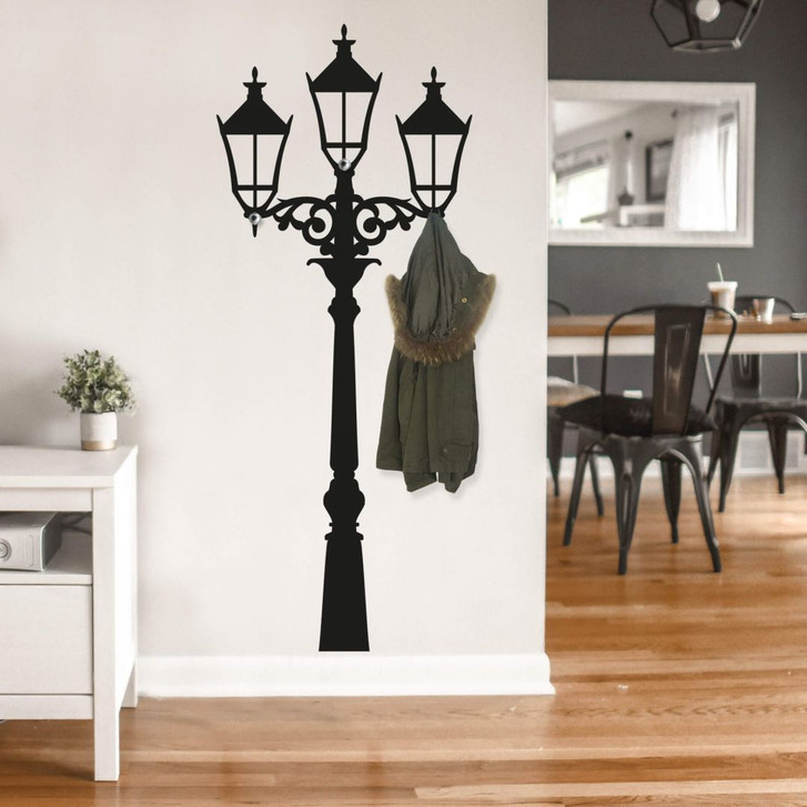 Wandtattoo Strassenlaterne + Haken (inklusive 3 Wandhaken Bullet) - WA219415