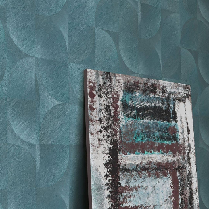 3D Tapete, Retromustertapete, Vliestapete Erismann Martinique türkis - WA397751