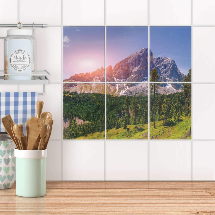 Fliesenaufkleber hoch - Alpenblick - 6er Set - CR100438