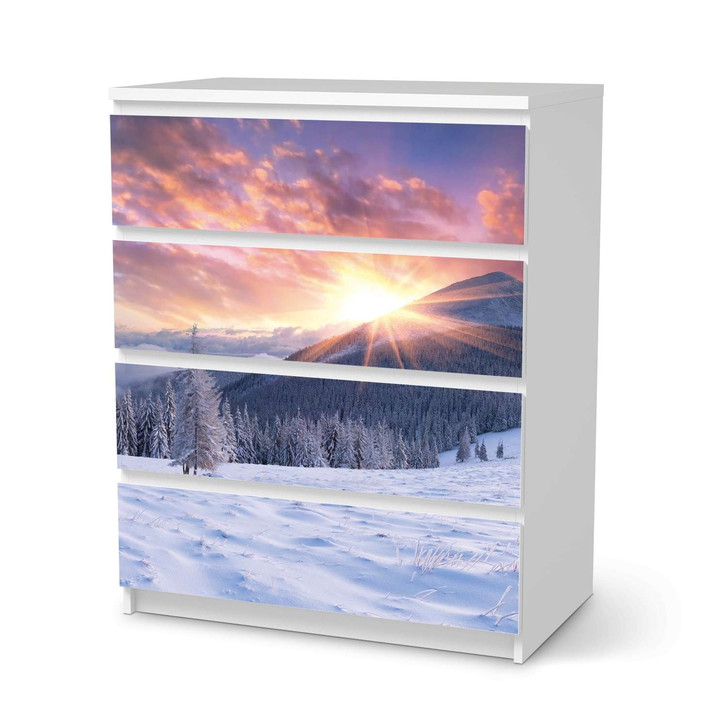 Folie IKEA Malm Kommode 4 Schubladen - Zauberhafte Winterlandschaft - CR105732