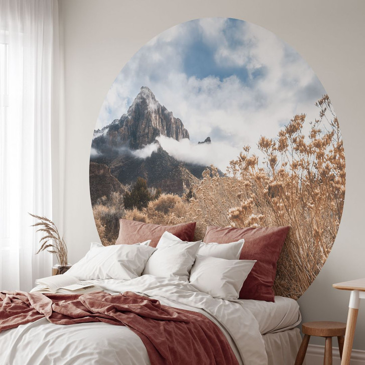 Fototapete Landschaft - Der Weg zum Gipfel - Iqbal - Rund - Selbstklebend/Vlies - WA424368