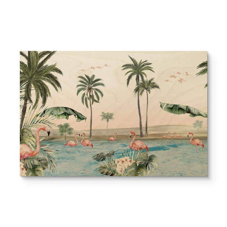 Holzbild Kikki Belle - Flamingo Oase - WA332982