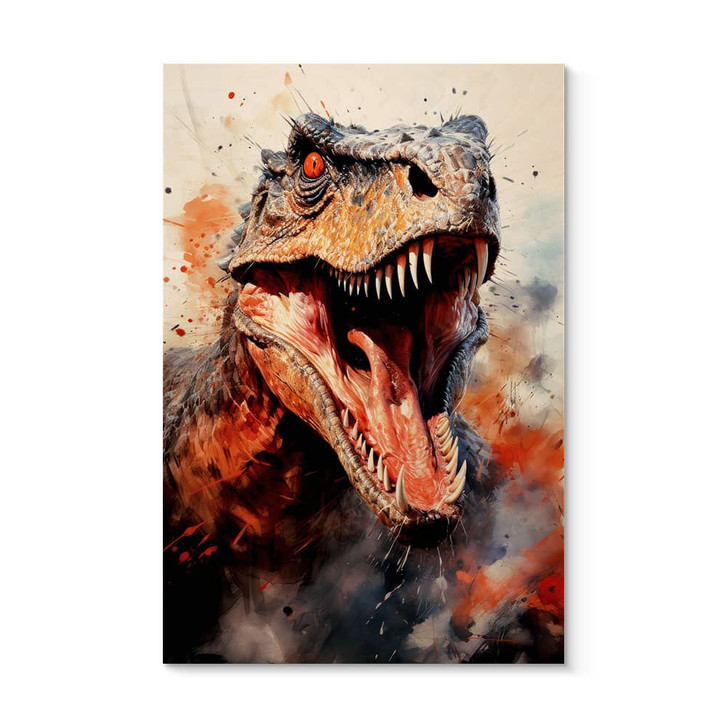 Holzbild T-Rex: Das wilde Gesicht der Urzeit - Jaszke - WA434378